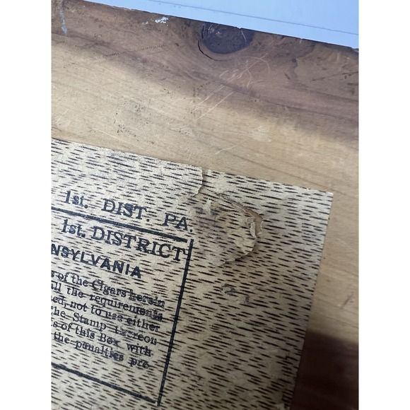 Antique c.1900 Wooden Cigar Box Repurposed as Keepsake Box, Factory No. 771 PA - Picture 5 of 14